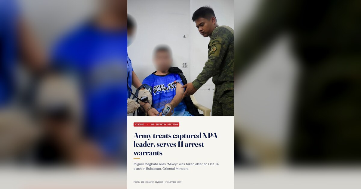 NPA Commander Nabbed in Oriental Mindoro, Given Medical Care