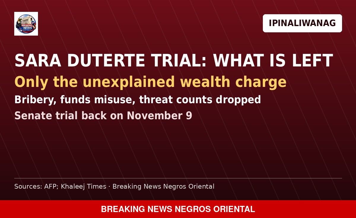 Sara Duterte trial now down to one charge: unexplained wealth