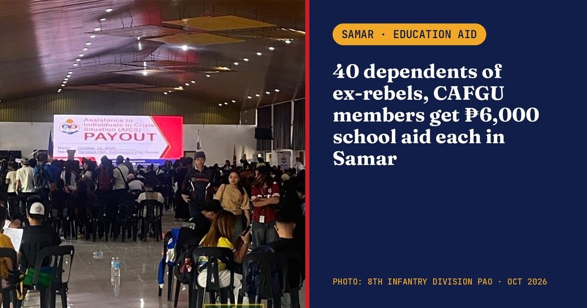 Ex-Rebel Dependents in Samar Receive ₱6,000 Each in School Aid