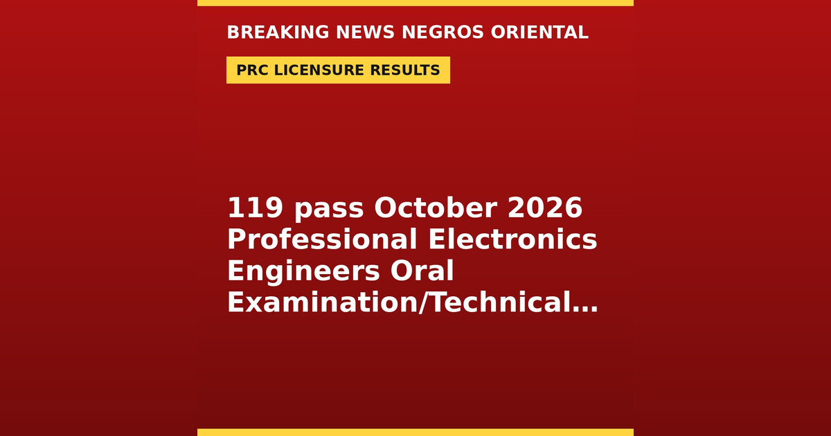 119 Pass PRC Professional Electronics Engineers Oral Exam in October 2026