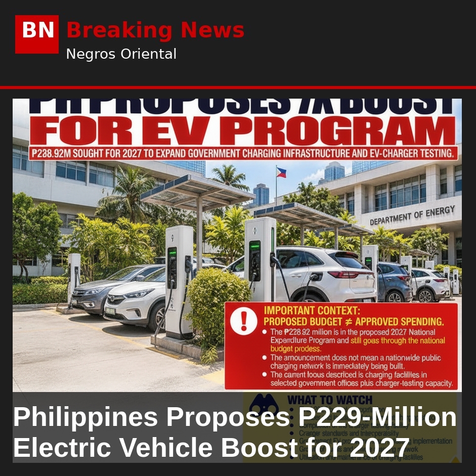 Philippines Proposes P229-Million Electric Vehicle Boost for 2027