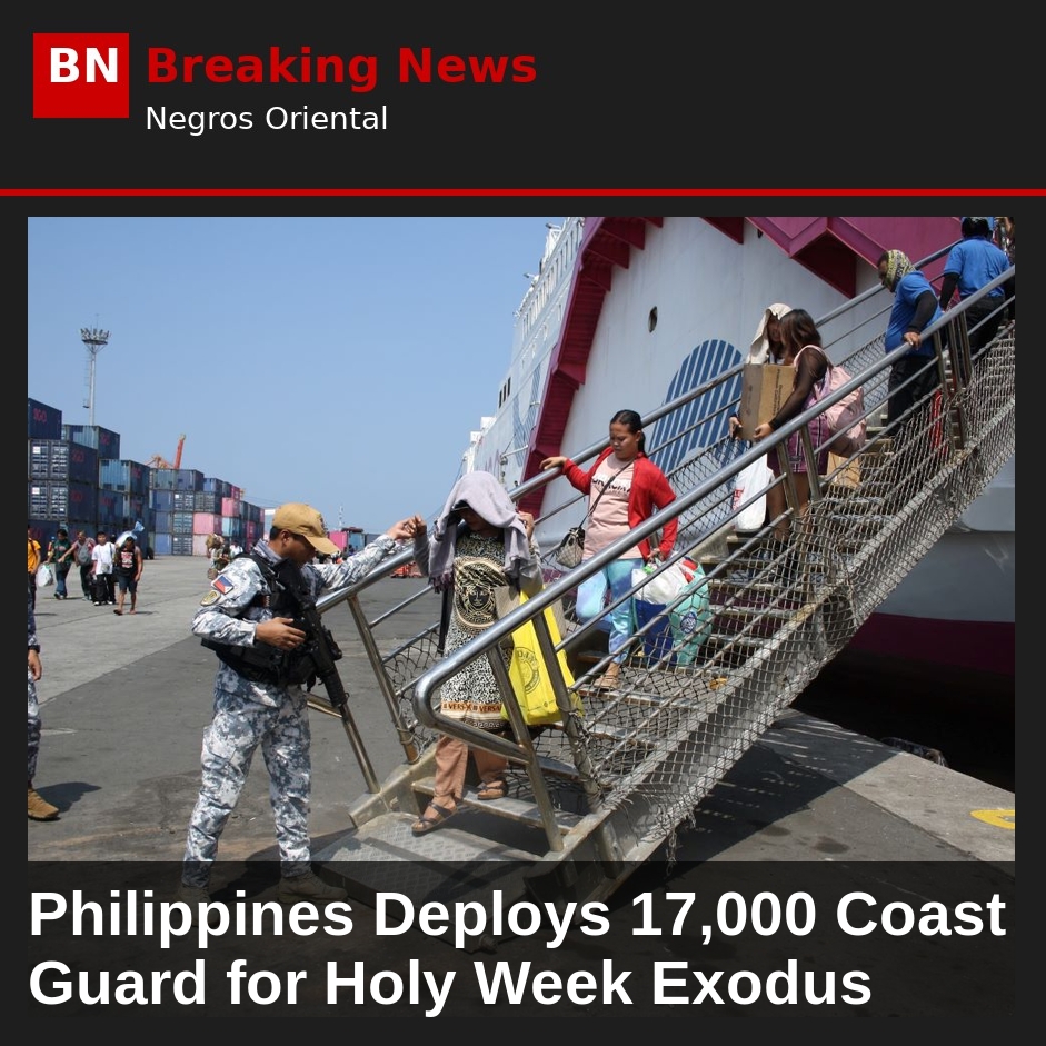 Image related to: Philippines Deploys 17,000 Coast Guard for Holy Week Exodus