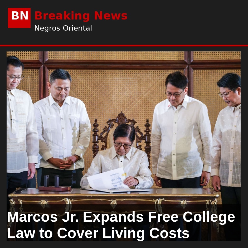 Marcos Jr. Expands Free College Law to Cover Living Costs