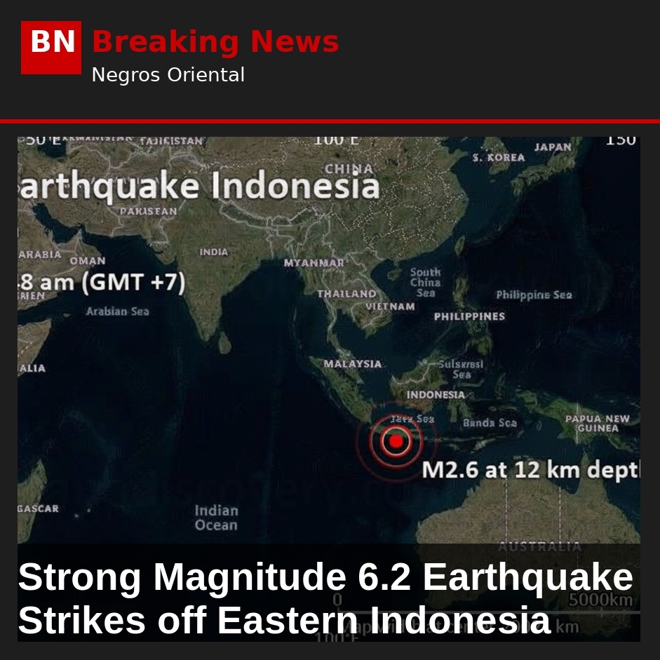 Image related to: Strong Magnitude 6.2 Earthquake Strikes off Eastern Indonesia