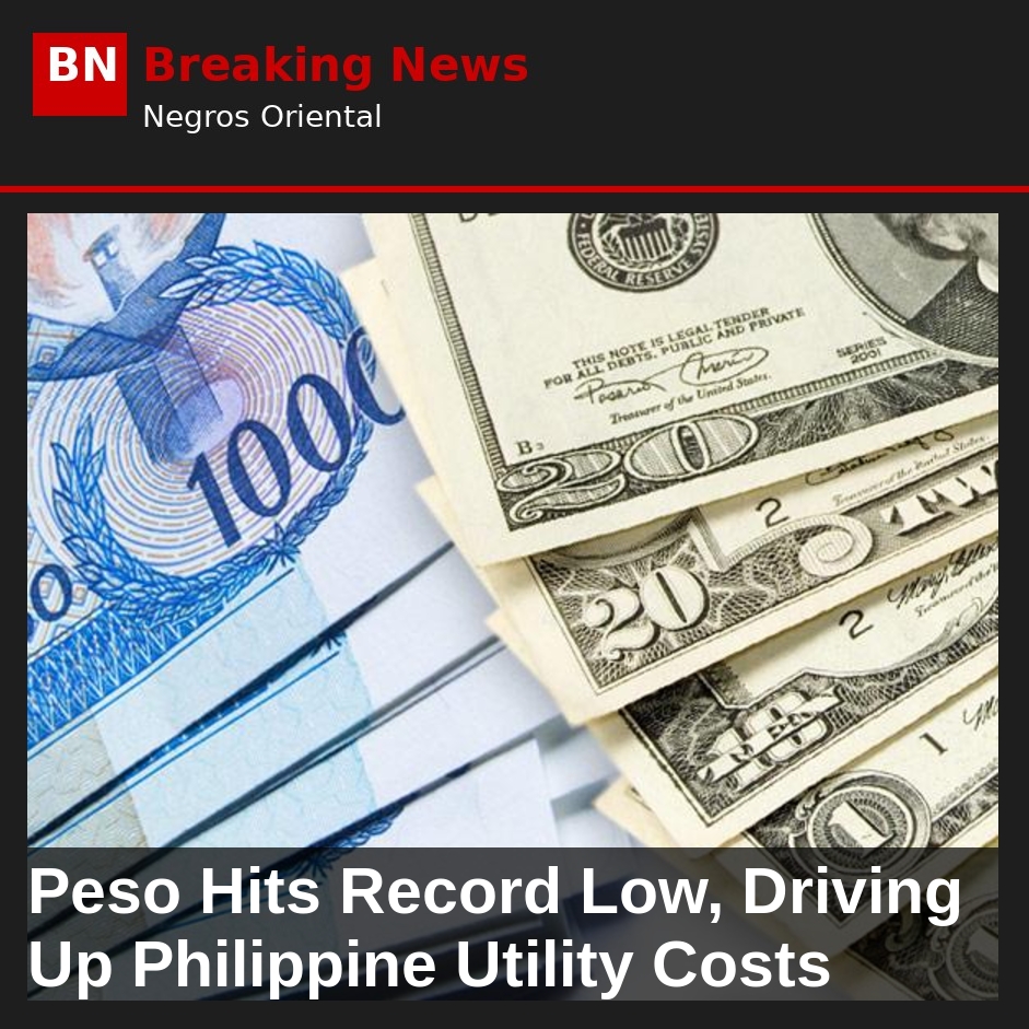 Peso Hits Record Low, Driving Up Philippine Utility Costs