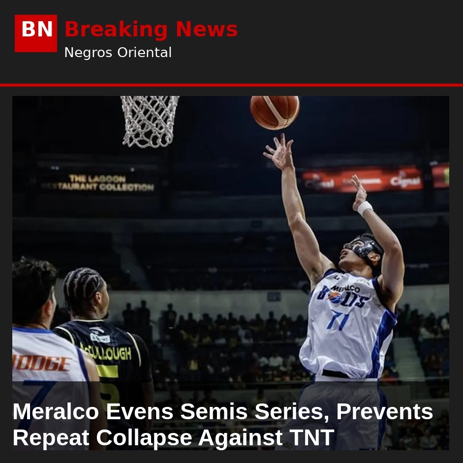 Meralco Evens Semis Series, Prevents Repeat Collapse Against TNT
