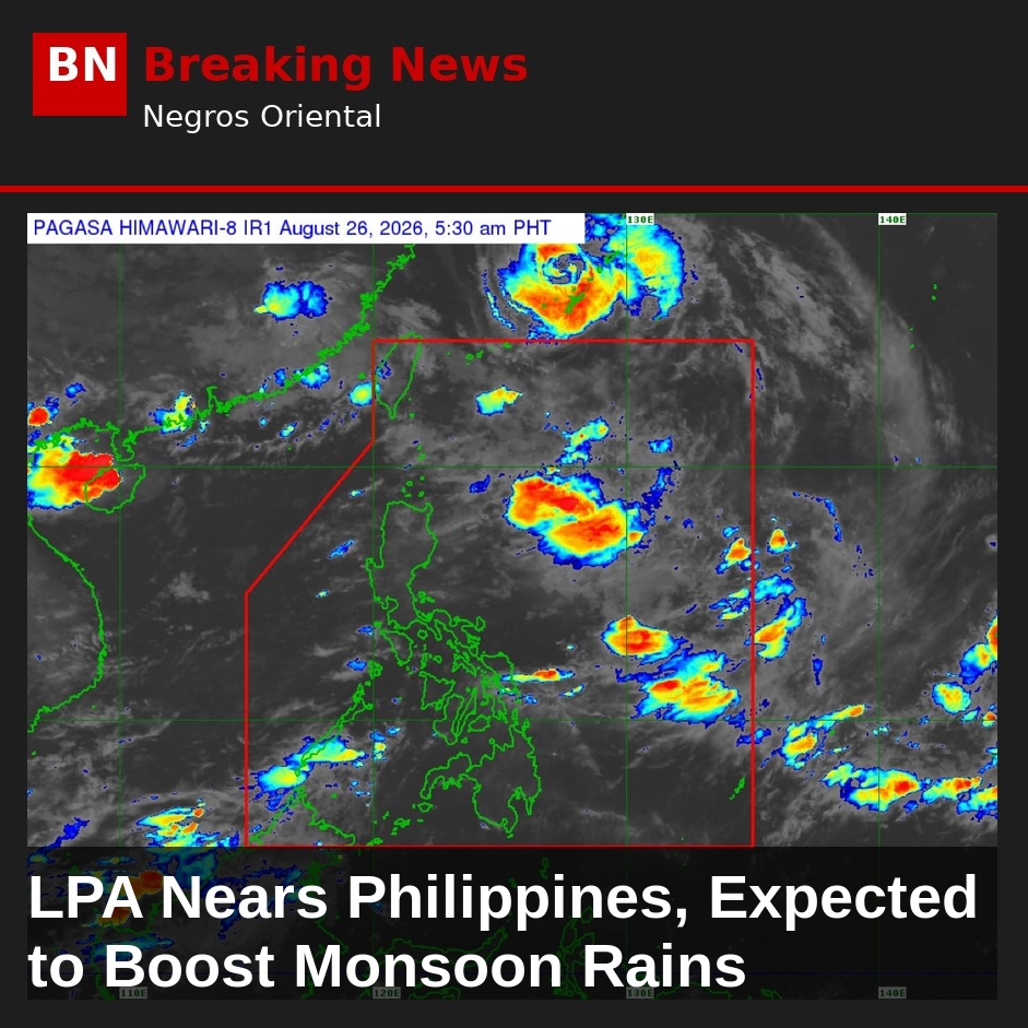 LPA Nears Philippines, Expected to Boost Monsoon Rains