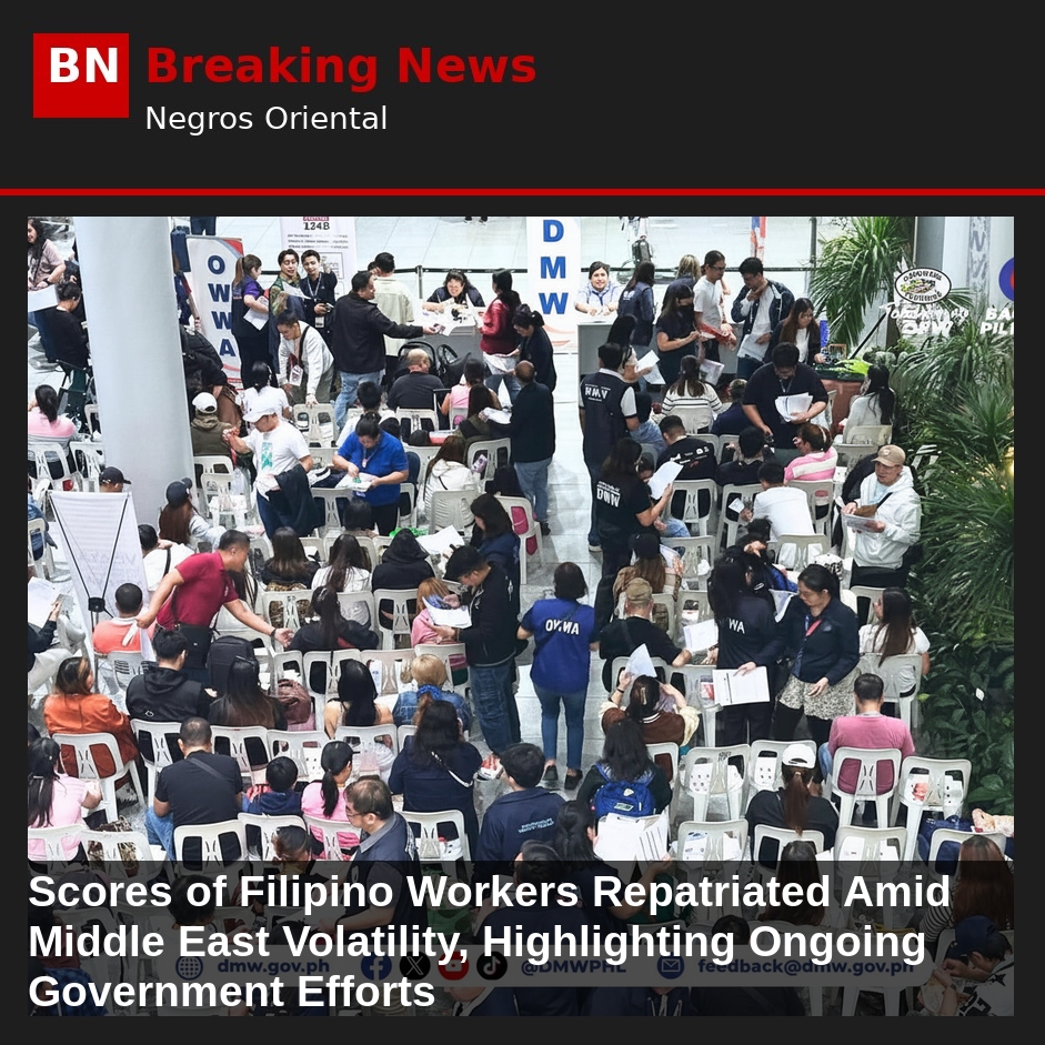 Image related to: Scores of Filipino Workers Repatriated Amid Middle East Volatility, Highlighting Ongoing Government Efforts