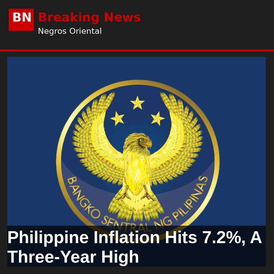 Philippine Inflation Hits 7.2%, A Three-Year High