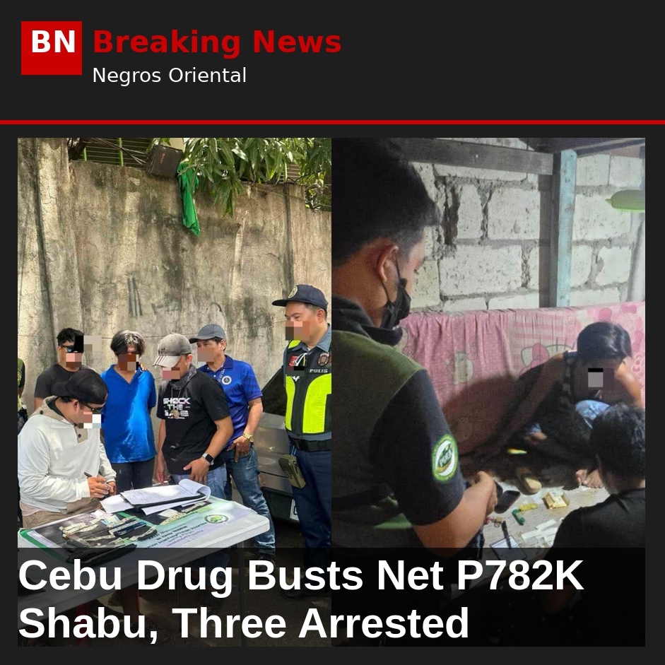 Cebu Drug Busts Net P782K Shabu, Three Arrested