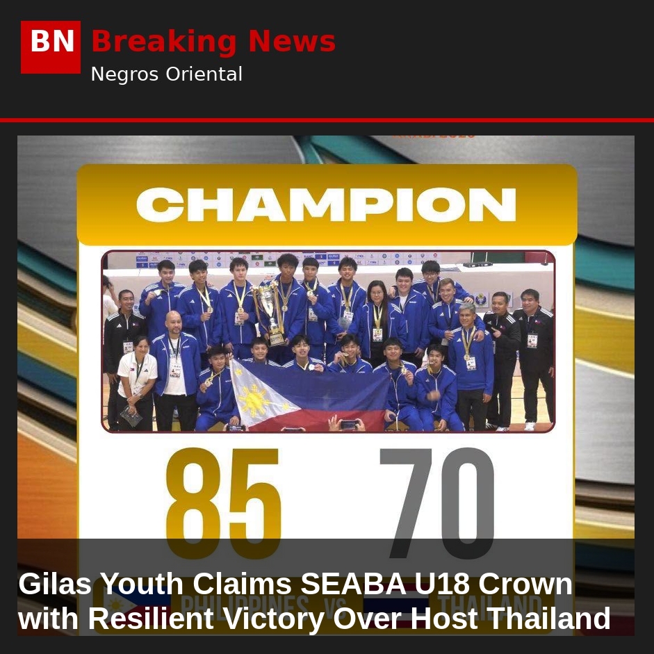 Gilas Youth Claims SEABA U18 Crown with Resilient Victory Over Host Thailand