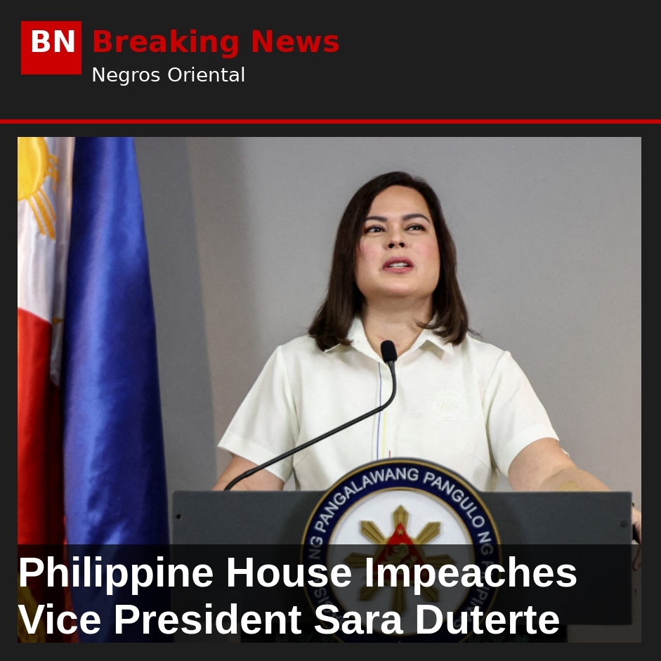 Philippine House Impeaches Vice President Sara Duterte