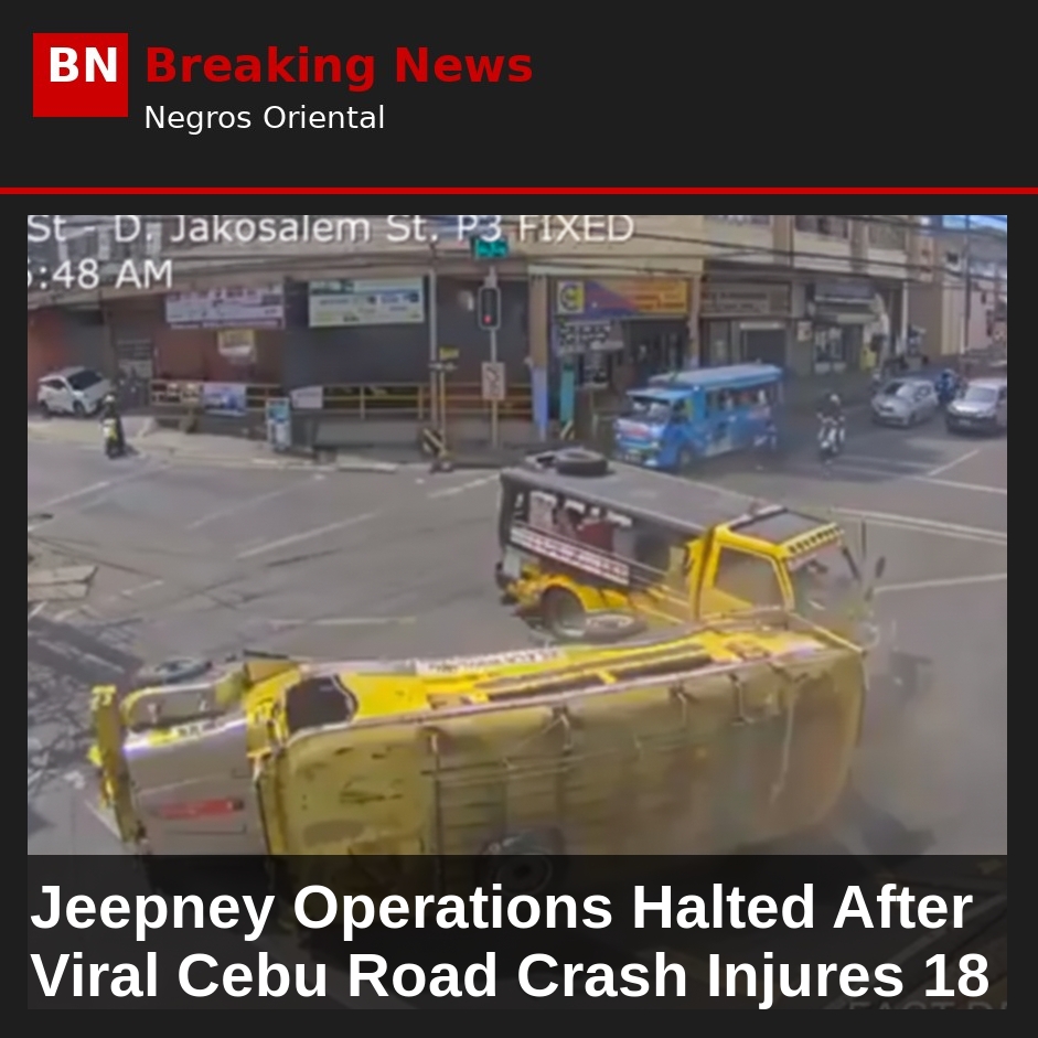 Jeepney Operations Halted After Viral Cebu Road Crash Injures 18