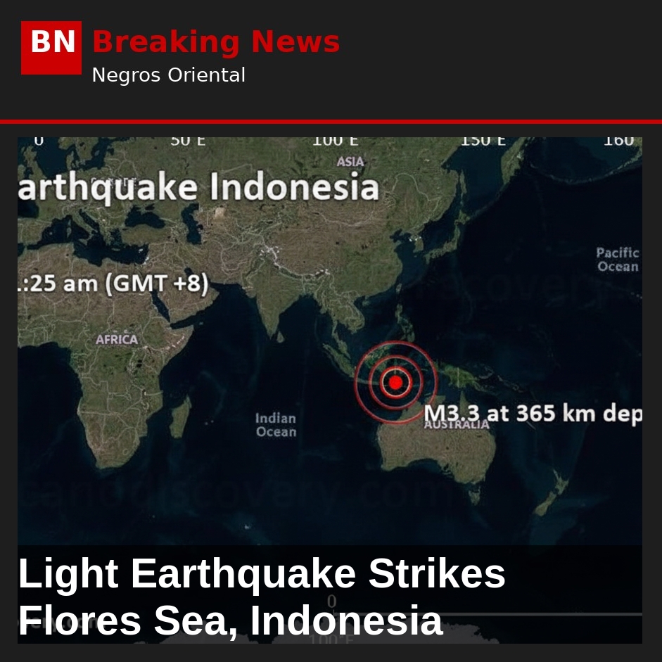 Image related to: Light Earthquake Strikes Flores Sea, Indonesia