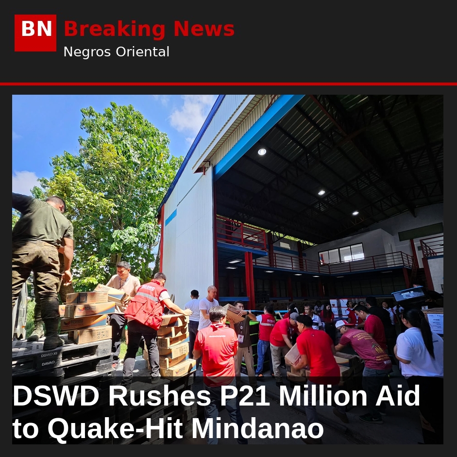DSWD Rushes P21 Million Aid to Quake-Hit Mindanao