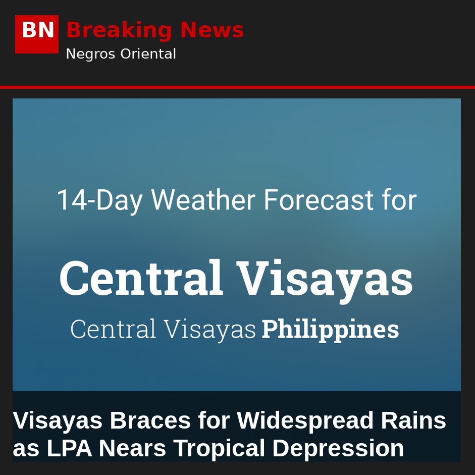 Visayas Braces for Widespread Rains as LPA Nears Tropical Depression