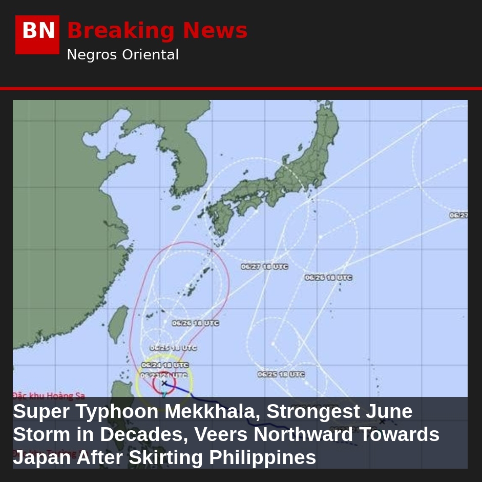 Super Typhoon Mekkhala, Strongest June Storm in Decades, Veers Northward Towards Japan After Skirting Philippines