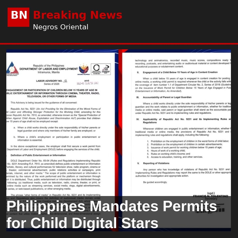 Philippines Mandates Permits for Child Digital Stars
