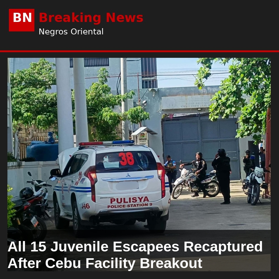 All 15 Juvenile Escapees Recaptured After Cebu Facility Breakout