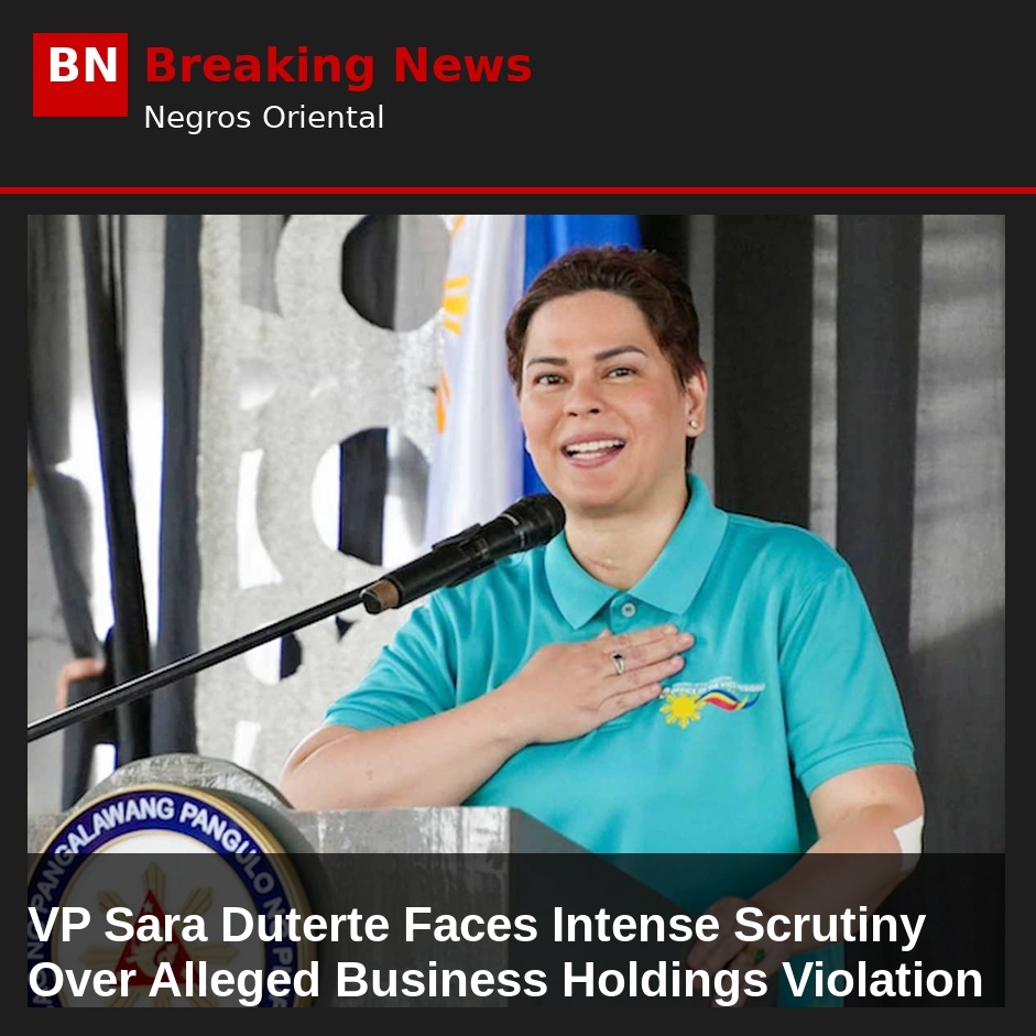 VP Sara Duterte Faces Intense Scrutiny Over Alleged Business Holdings Violation