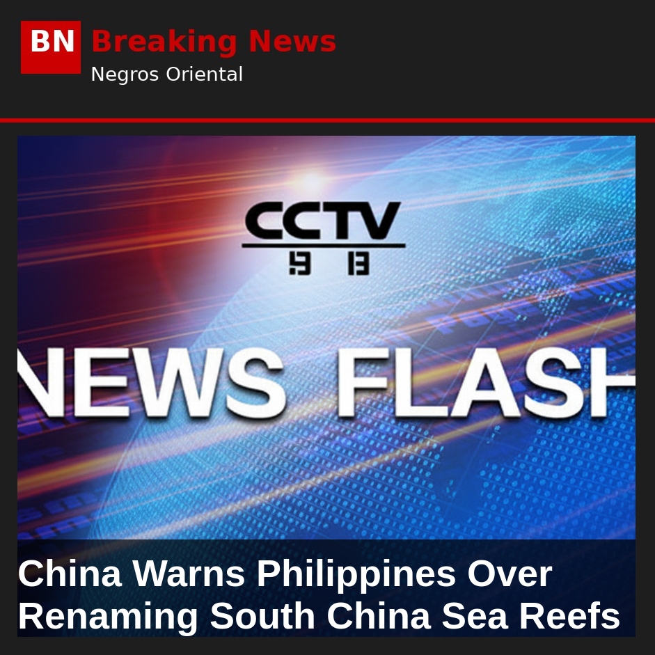 Image related to: China Warns Philippines Over Renaming South China Sea Reefs
