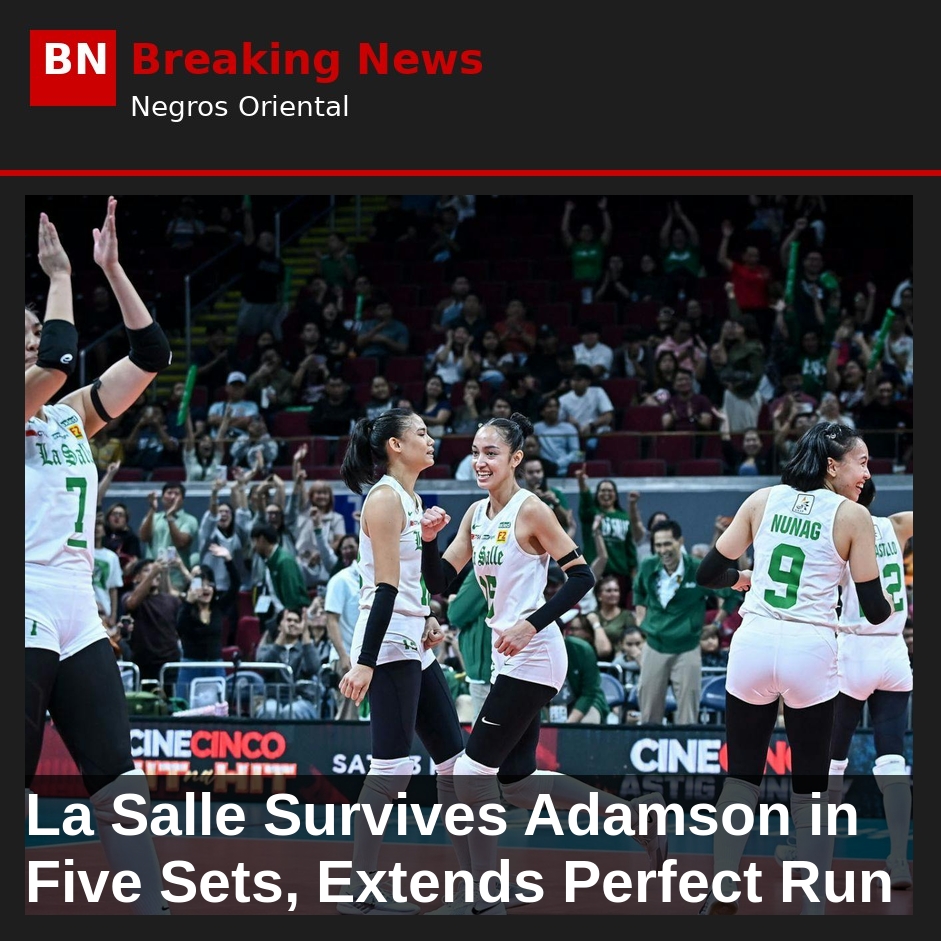 Image related to: La Salle Survives Adamson in Five Sets, Extends Perfect Run