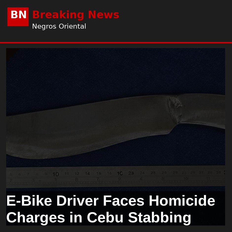 E-Bike Driver Faces Homicide Charges in Cebu Stabbing