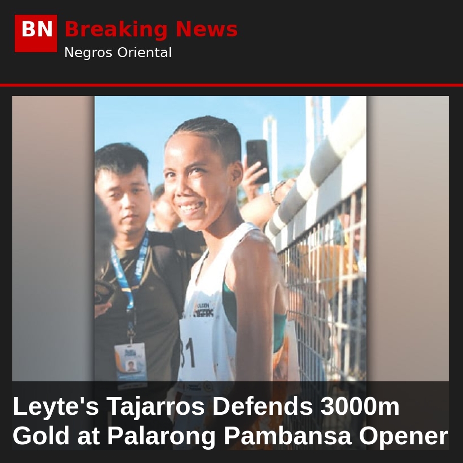 Image related to: Leyte's Tajarros Defends 3000m Gold at Palarong Pambansa Opener