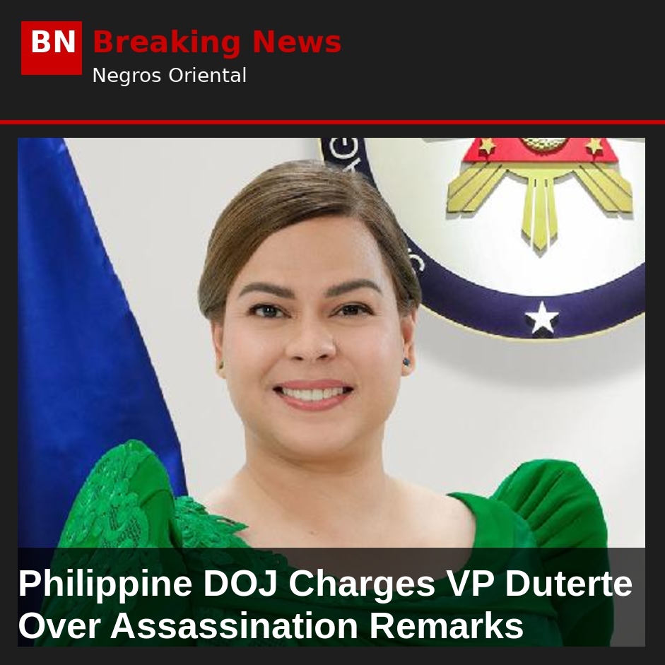 Image related to: Philippine DOJ Charges VP Duterte Over Assassination Remarks