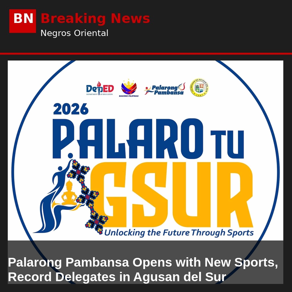 Palarong Pambansa Opens with New Sports, Record Delegates in Agusan del Sur