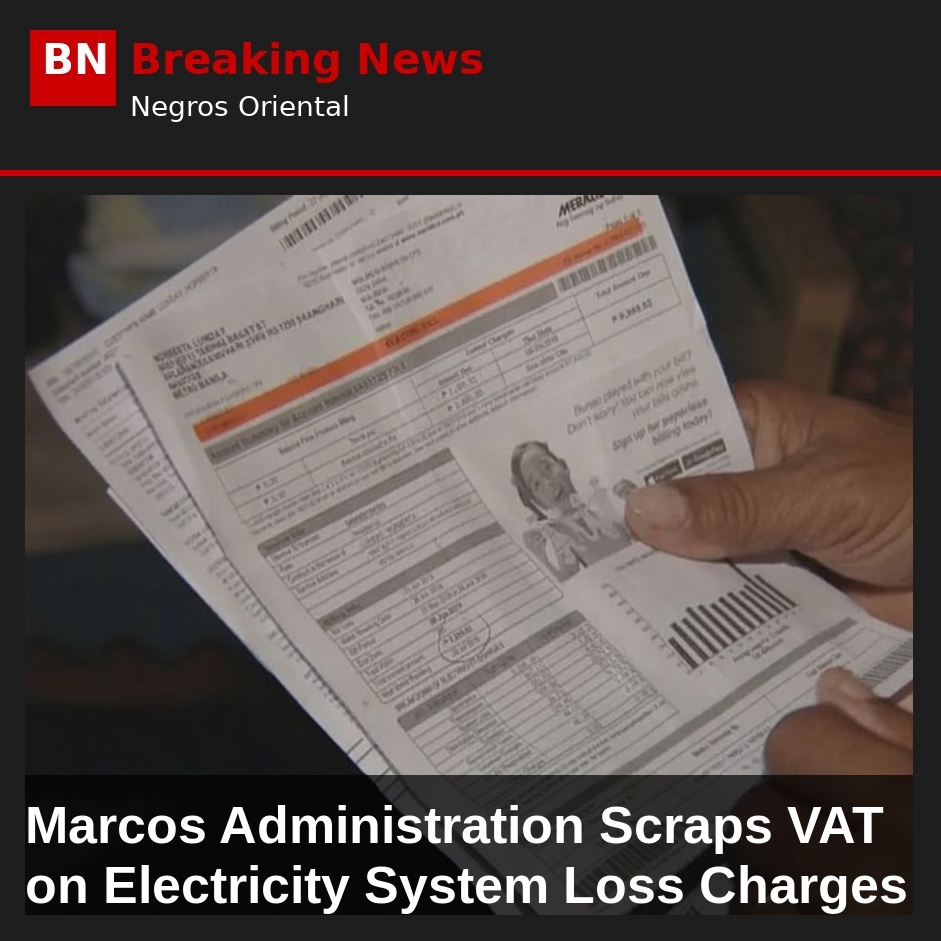 Image related to: Marcos Administration Scraps VAT on Electricity System Loss Charges