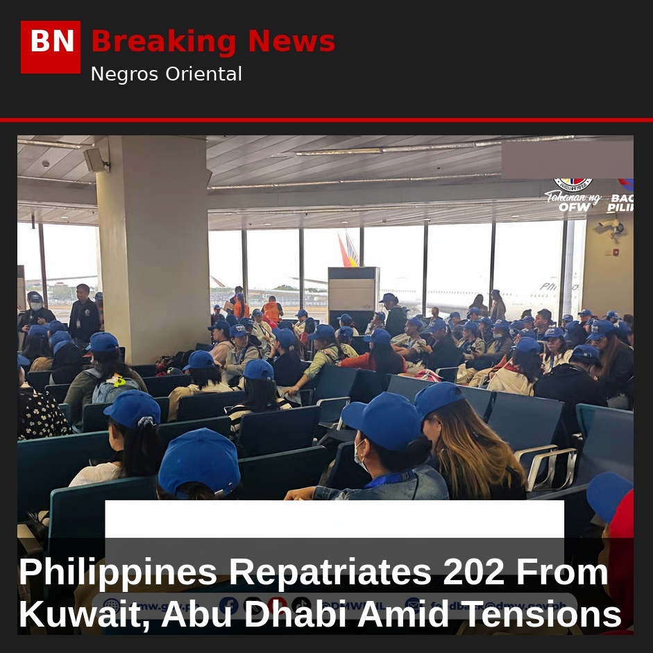 Philippines Repatriates 202 From Kuwait, Abu Dhabi Amid Tensions