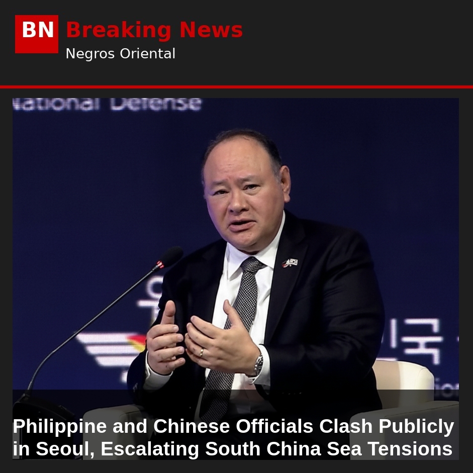 Philippine and Chinese Officials Clash Publicly in Seoul, Escalating South China Sea Tensions