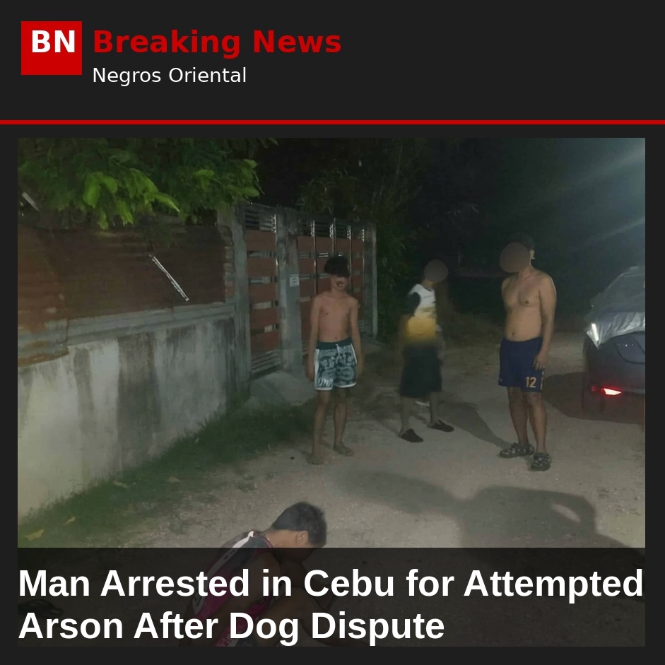 Man Arrested in Cebu for Attempted Arson After Dog Dispute