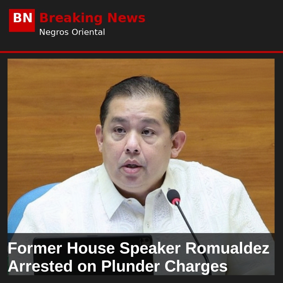 Former House Speaker Romualdez Arrested on Plunder Charges