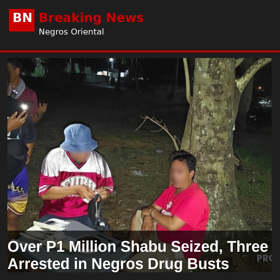 Image related to: Over P1 Million Shabu Seized, Three Arrested in Negros Drug Busts