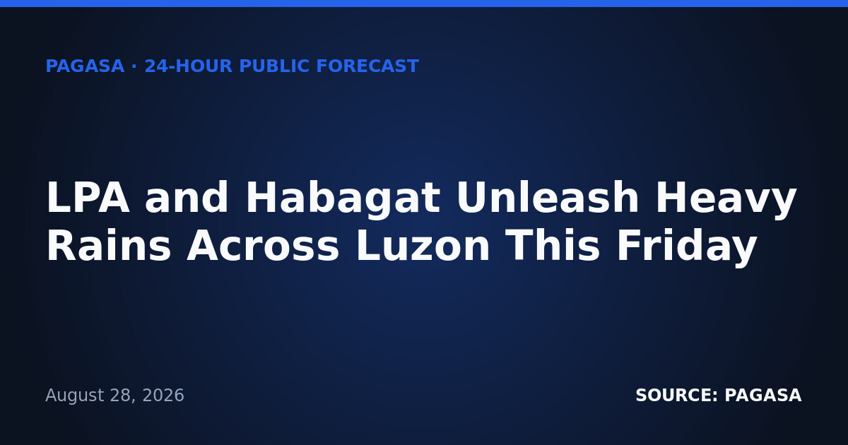 LPA and Habagat Unleash Heavy Rains Across Luzon This Friday
